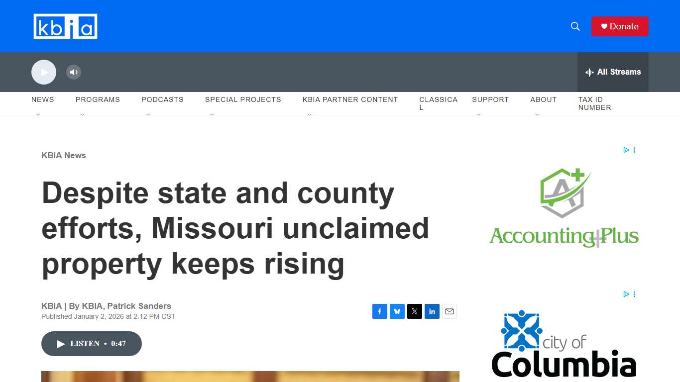 Despite state and county efforts, Missouri unclaimed property keeps rising | KBIA